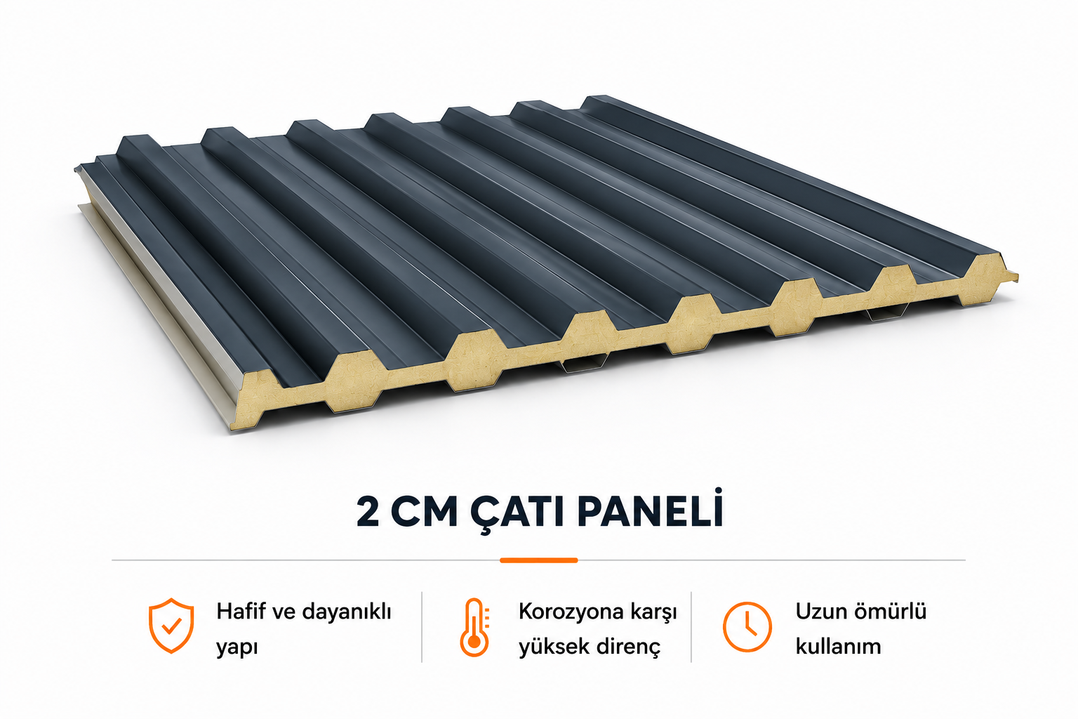 PIR dolgulu çatı paneli